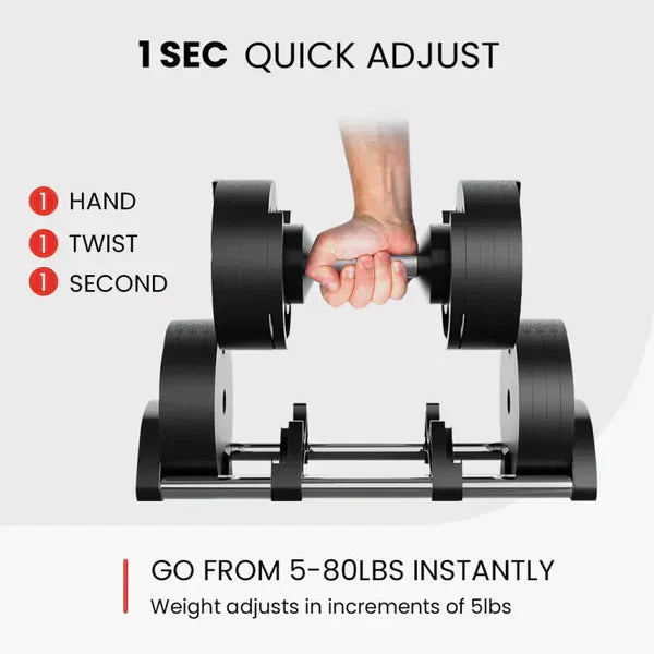 5-80LB Digital Adjustable Dumbbells