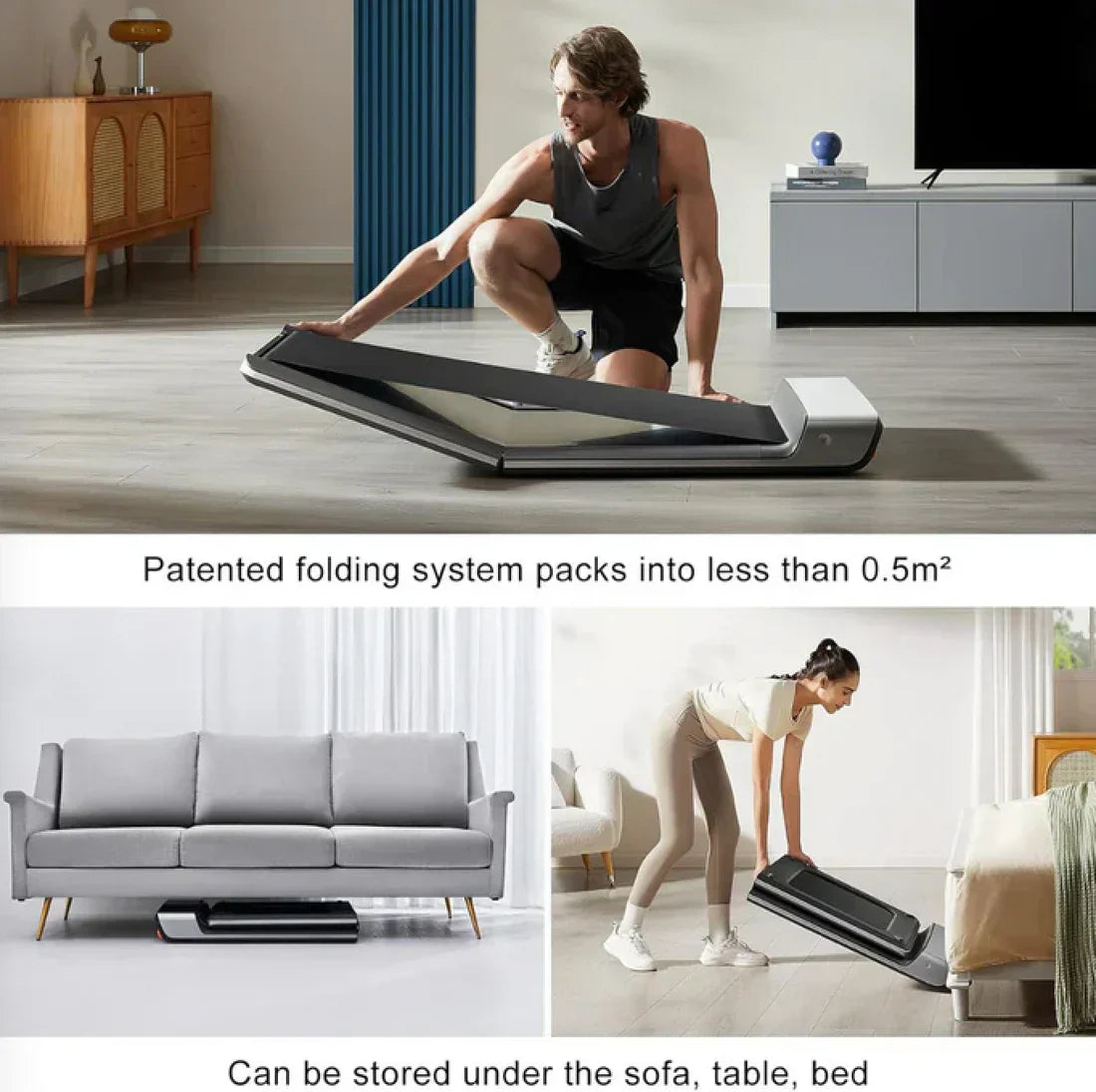 Foldable Under Desk Treadmill – Space-Saving with Remote