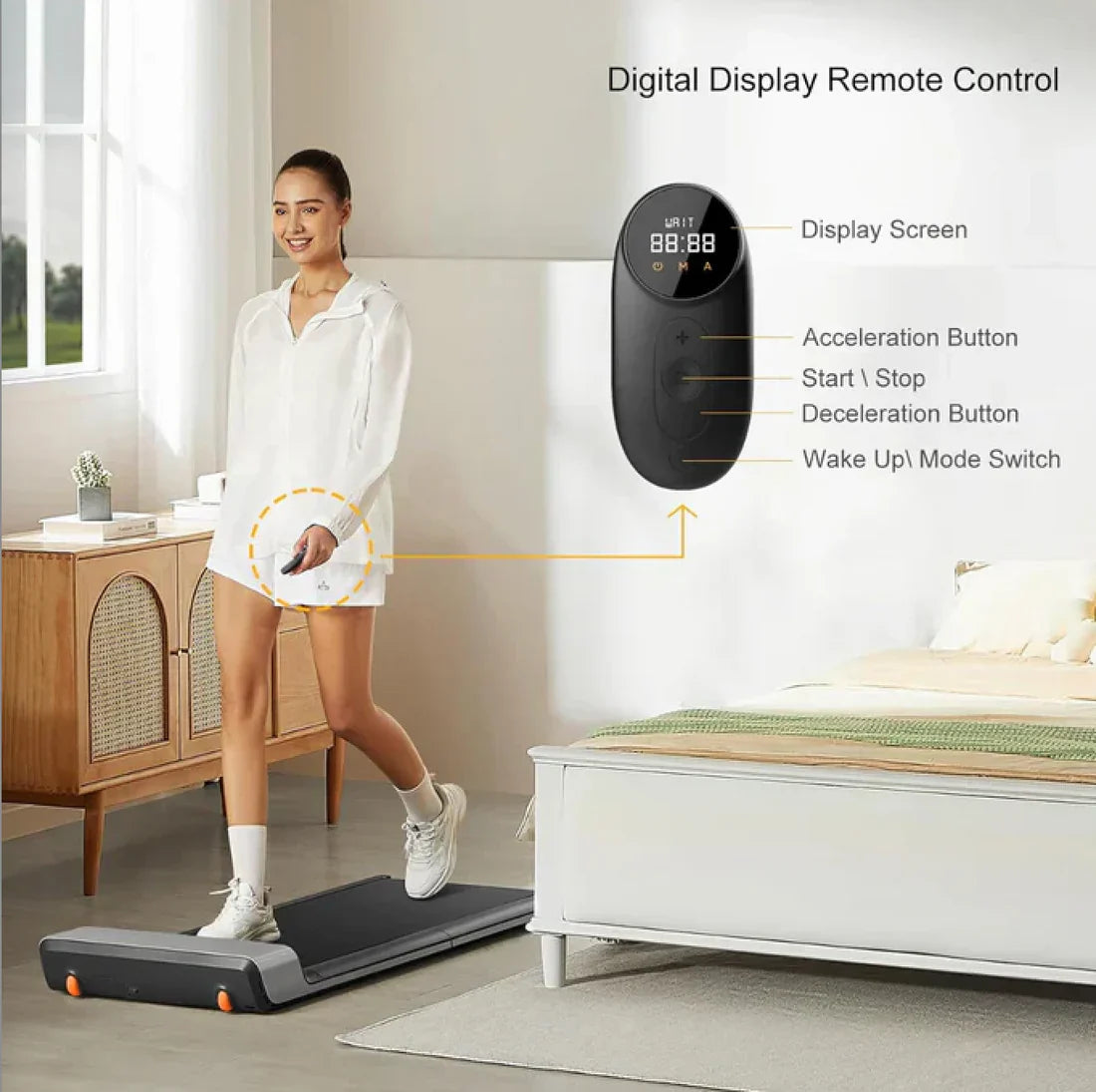 Foldable Under Desk Treadmill – Space-Saving with Remote